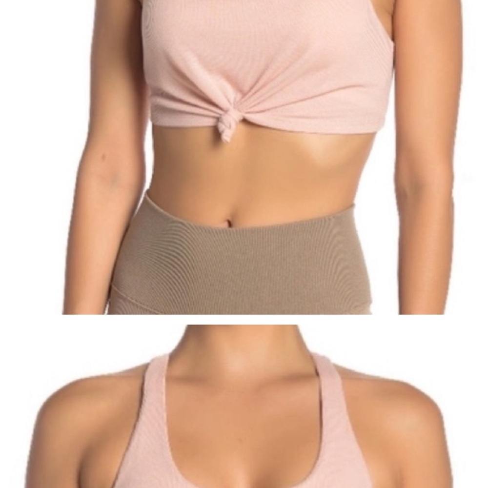 ALO Yoga Pink Ribbed Crop Top